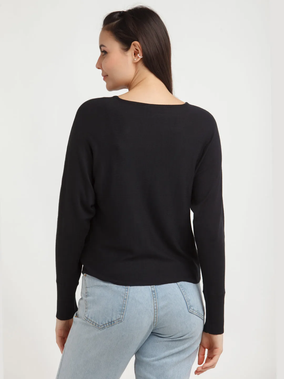 Black Solid Sweater