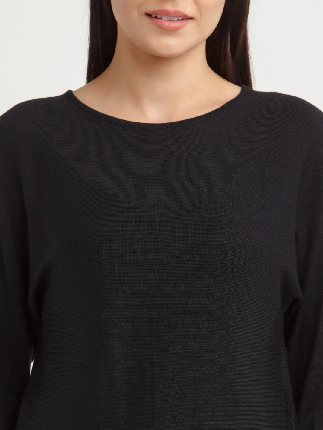 Black Solid Sweater