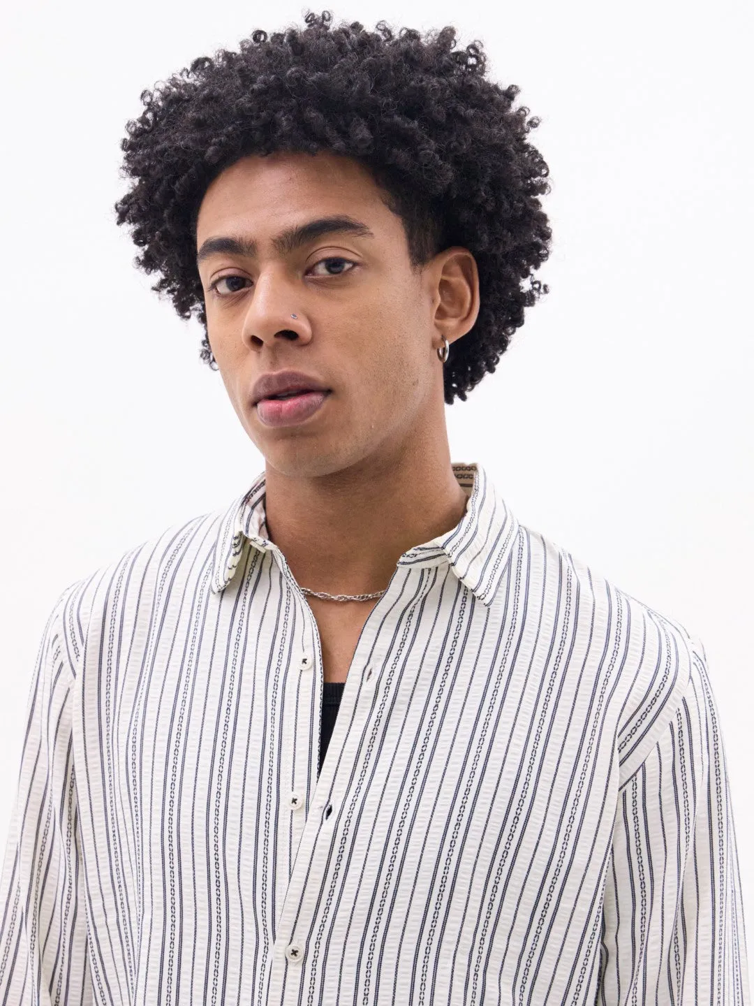 Black Striped Slim Fit Shirt