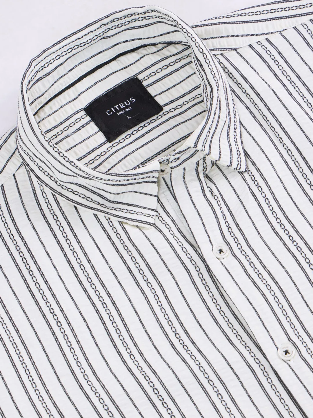 Black Striped Slim Fit Shirt