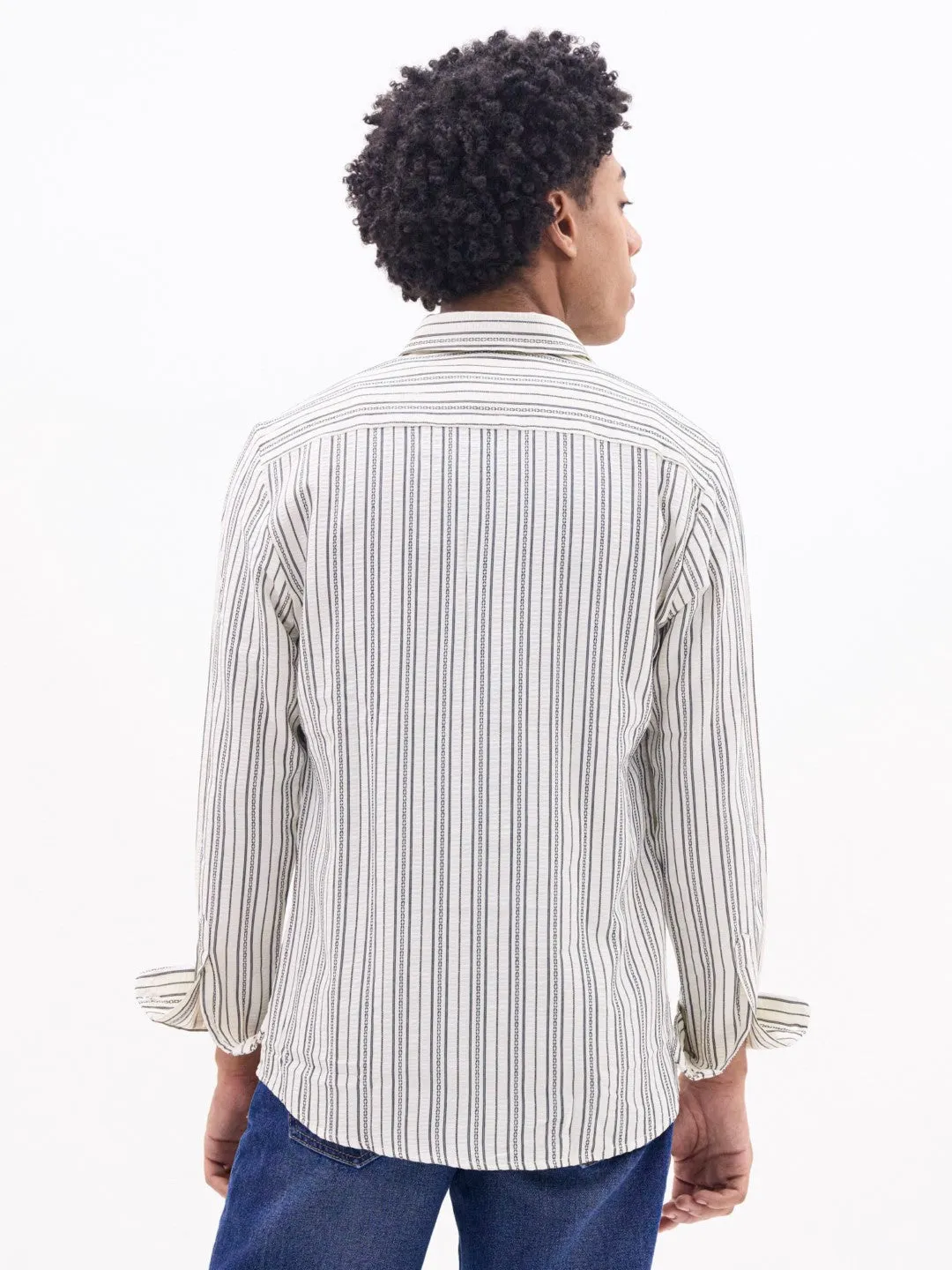 Black Striped Slim Fit Shirt