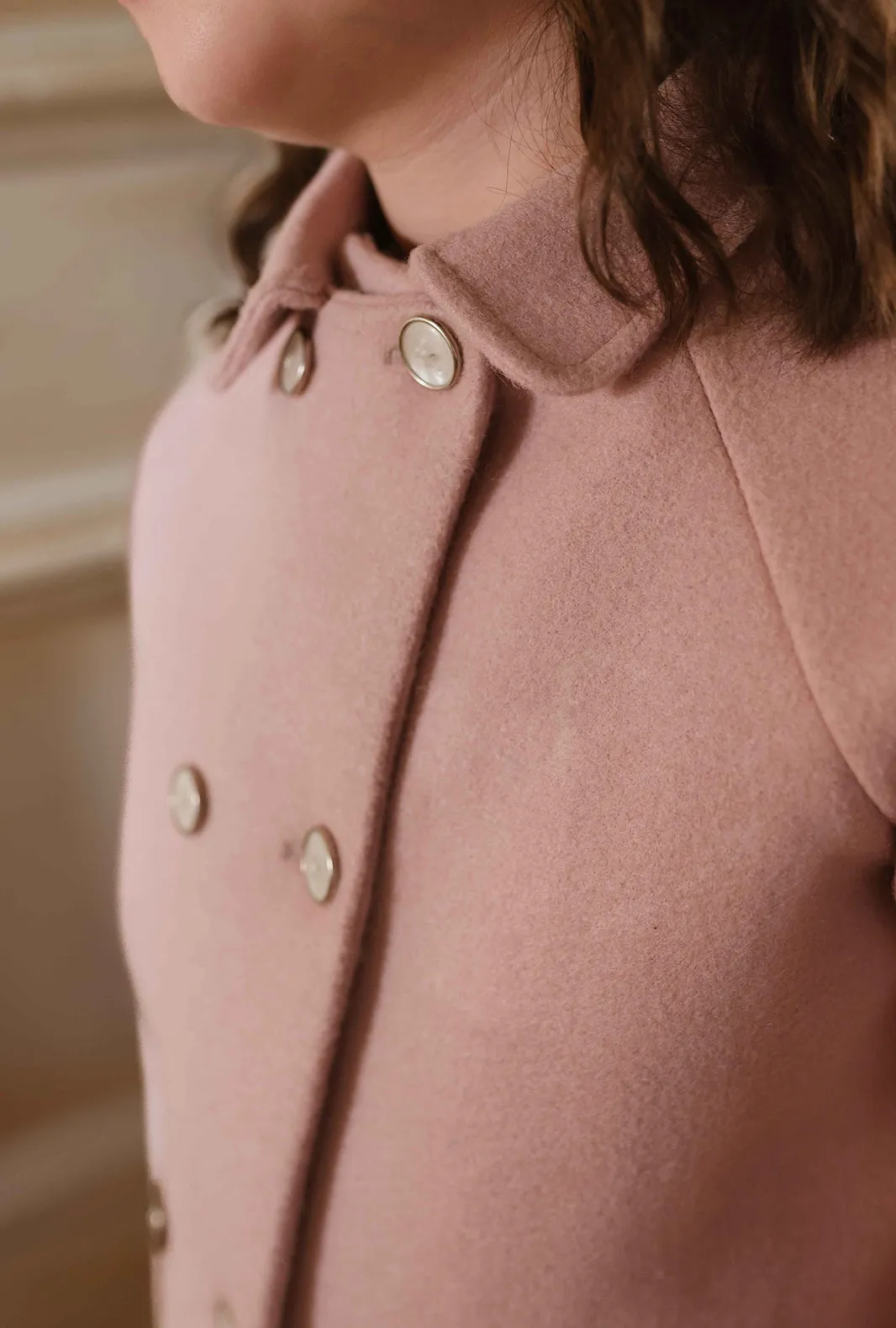 Blush Pink Wool Coat