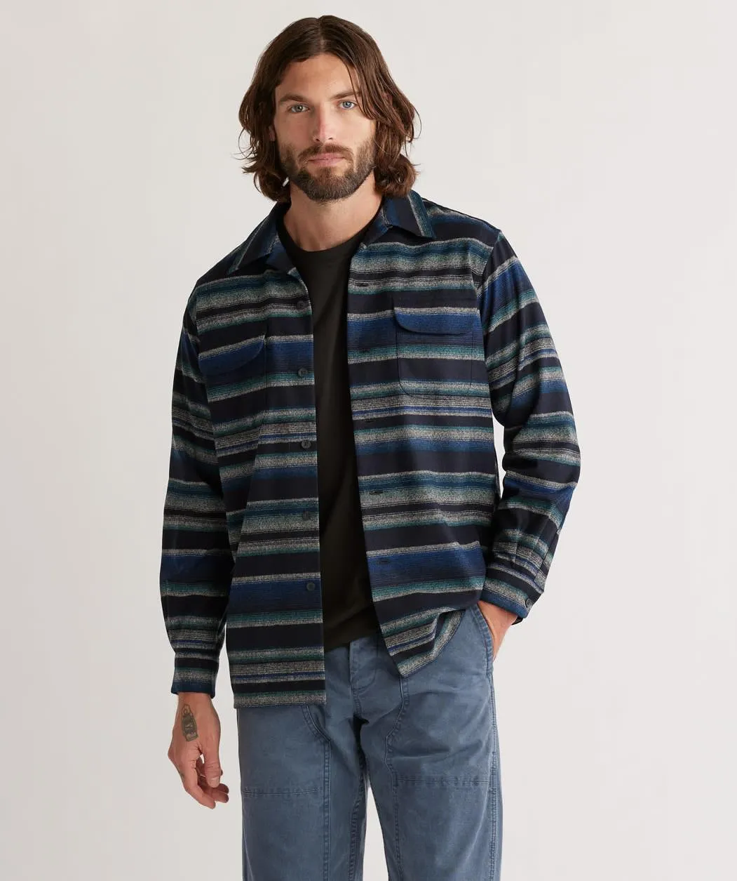 Board Shirt Blue Serape Stripe