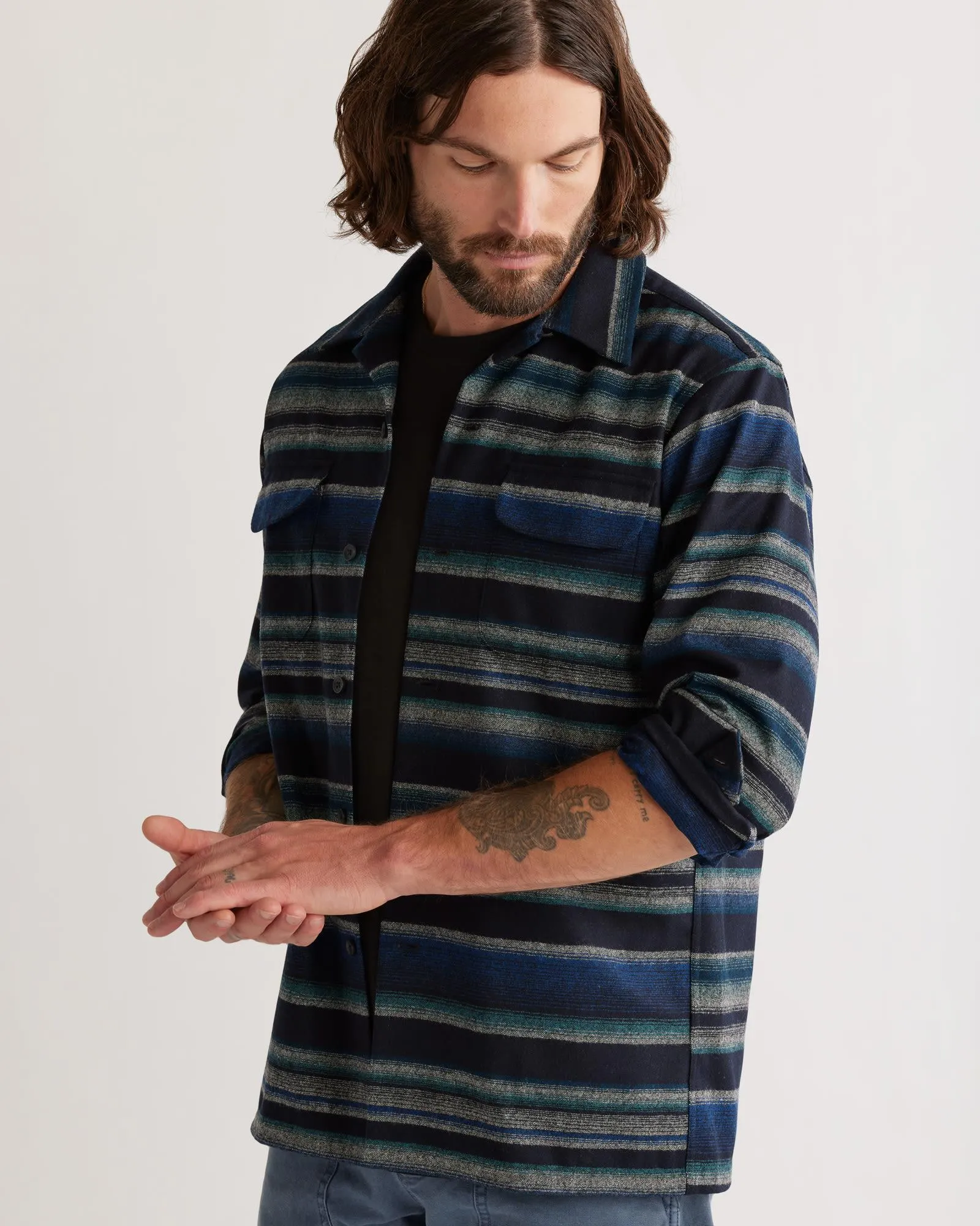 Board Shirt Blue Serape Stripe