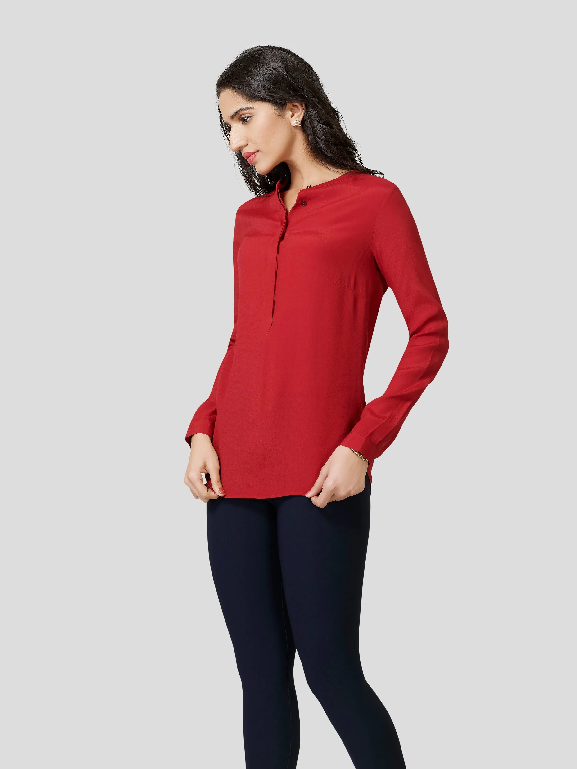 Bodacious Flat Collar Tunic Style Shirt