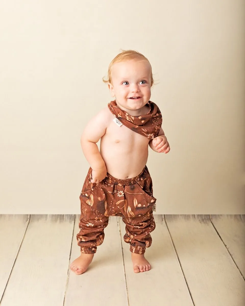 Botanicals | Organic Cotton Bib | Bandana Style with Adjustable Snaps