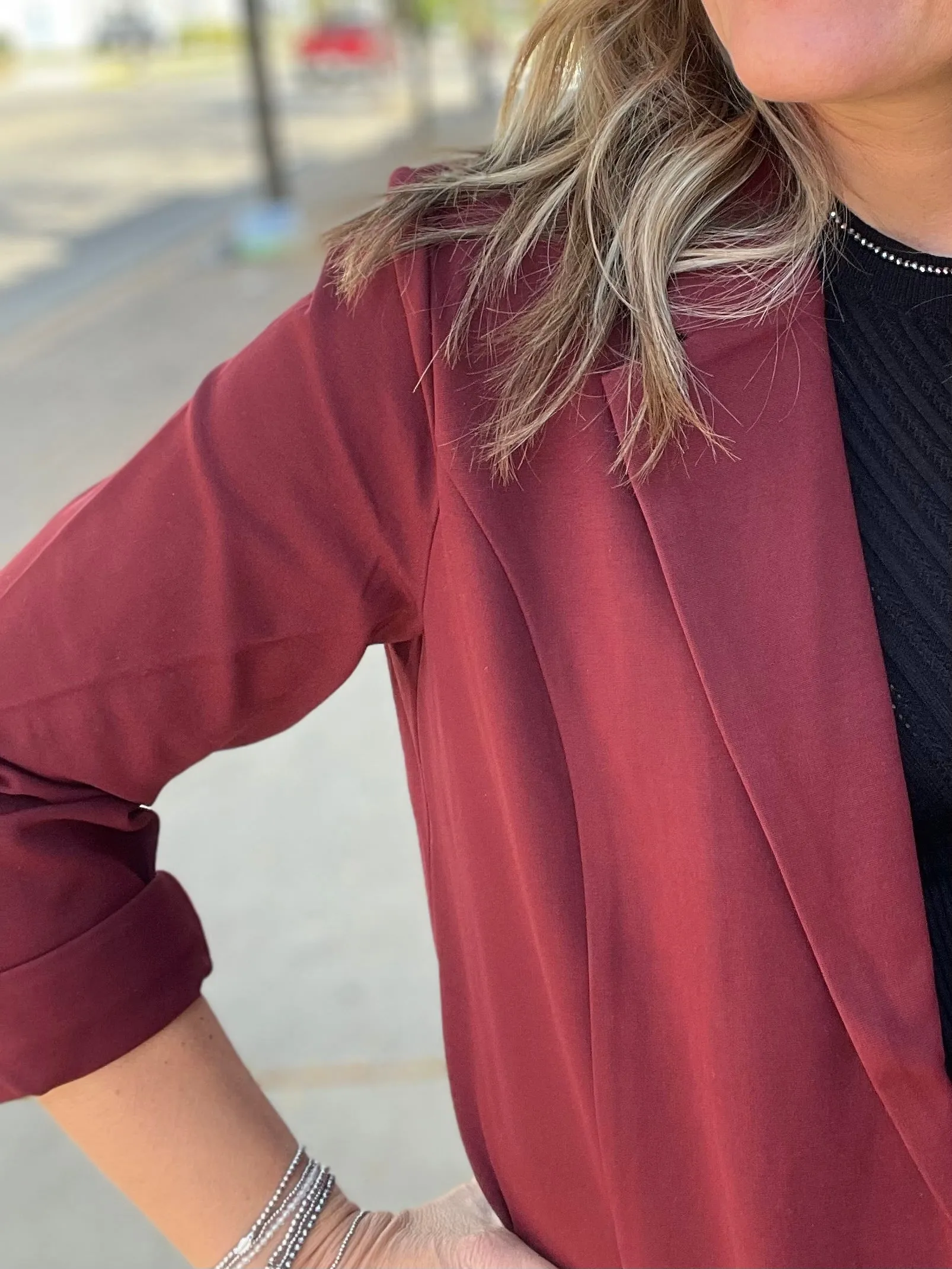 Boyfriend Blazer Bordeaux