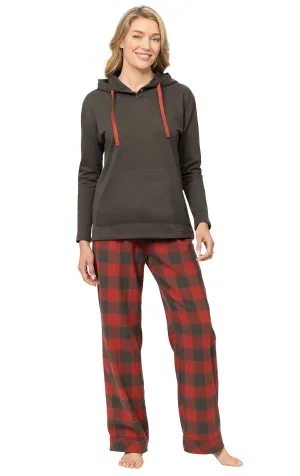 Buffalo Plaid Hoodie Pajamas