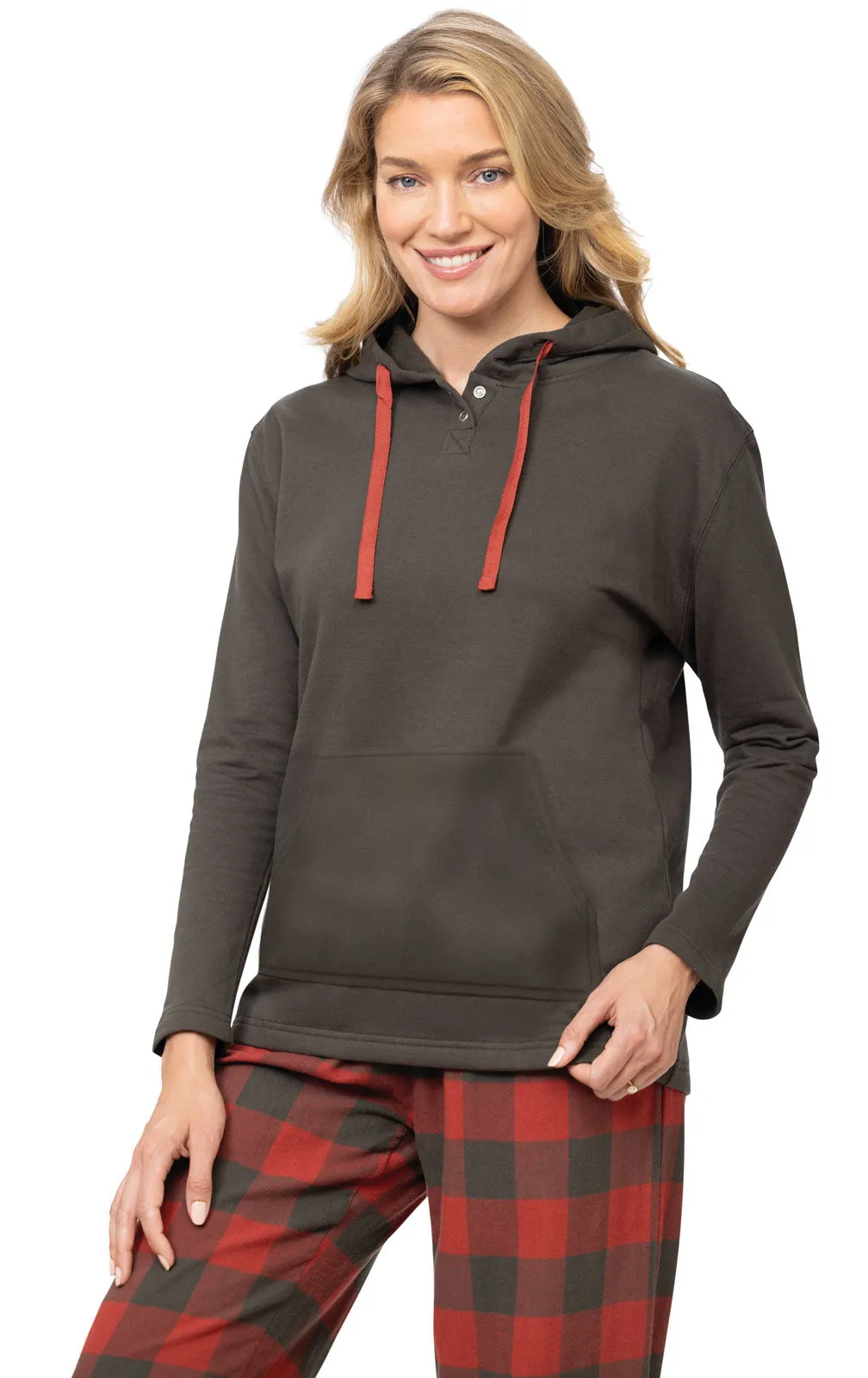 Buffalo Plaid Hoodie Pajamas