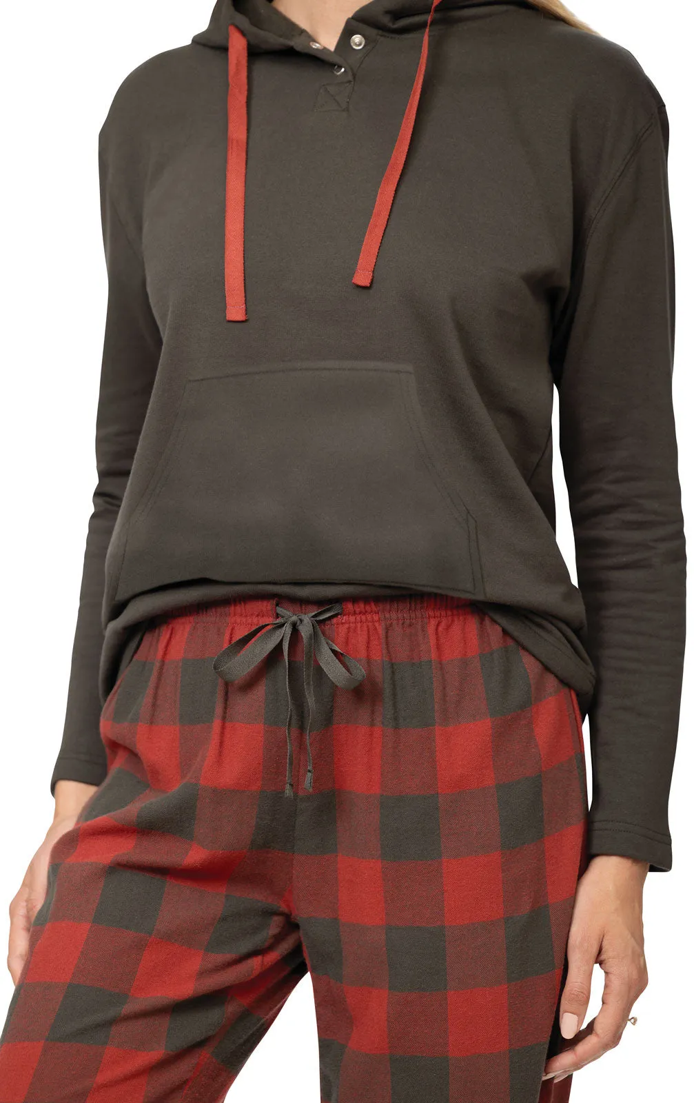 Buffalo Plaid Hoodie Pajamas
