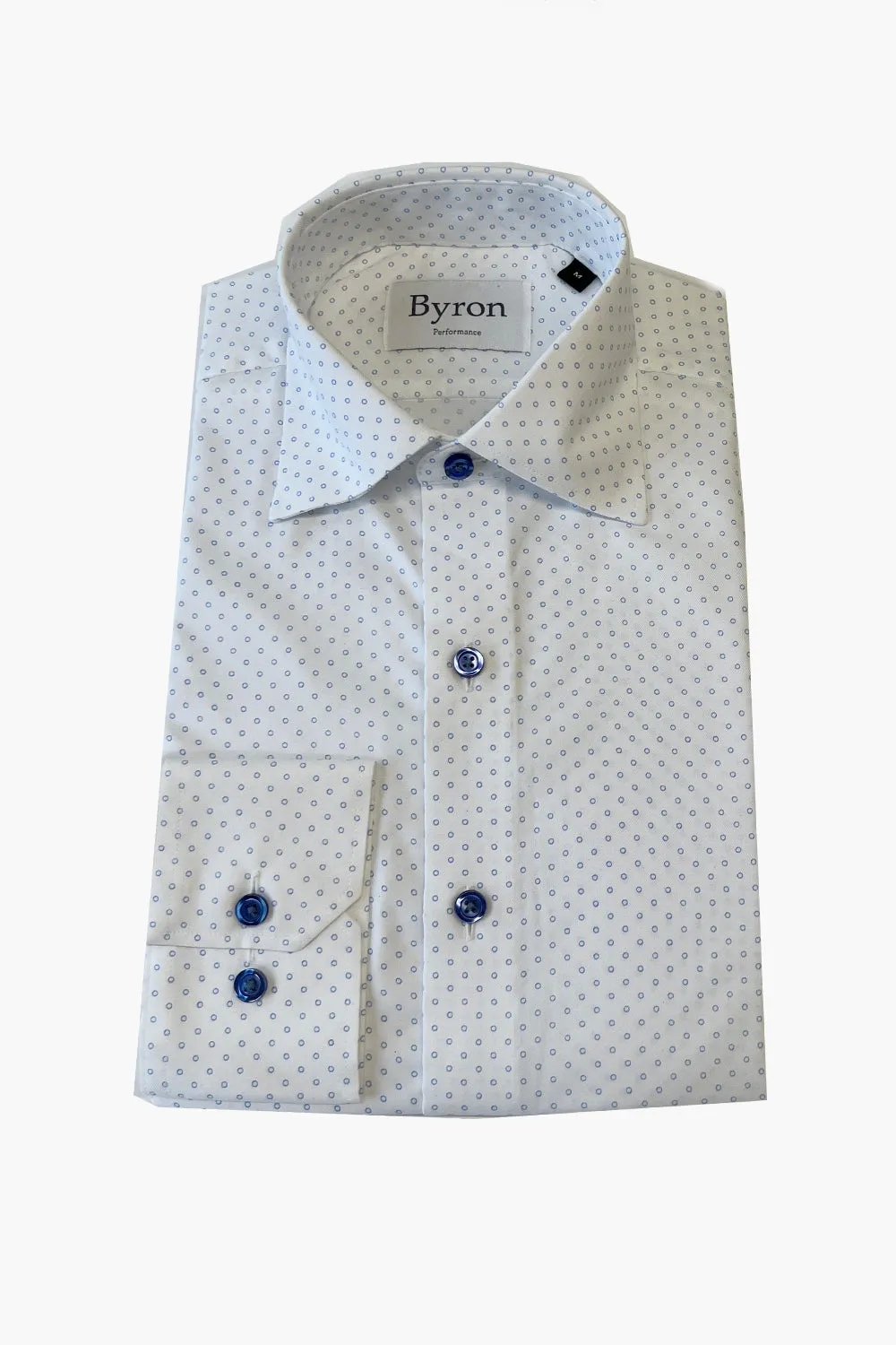 Byron Blue Circle Print Performance Shirt Big and Tall