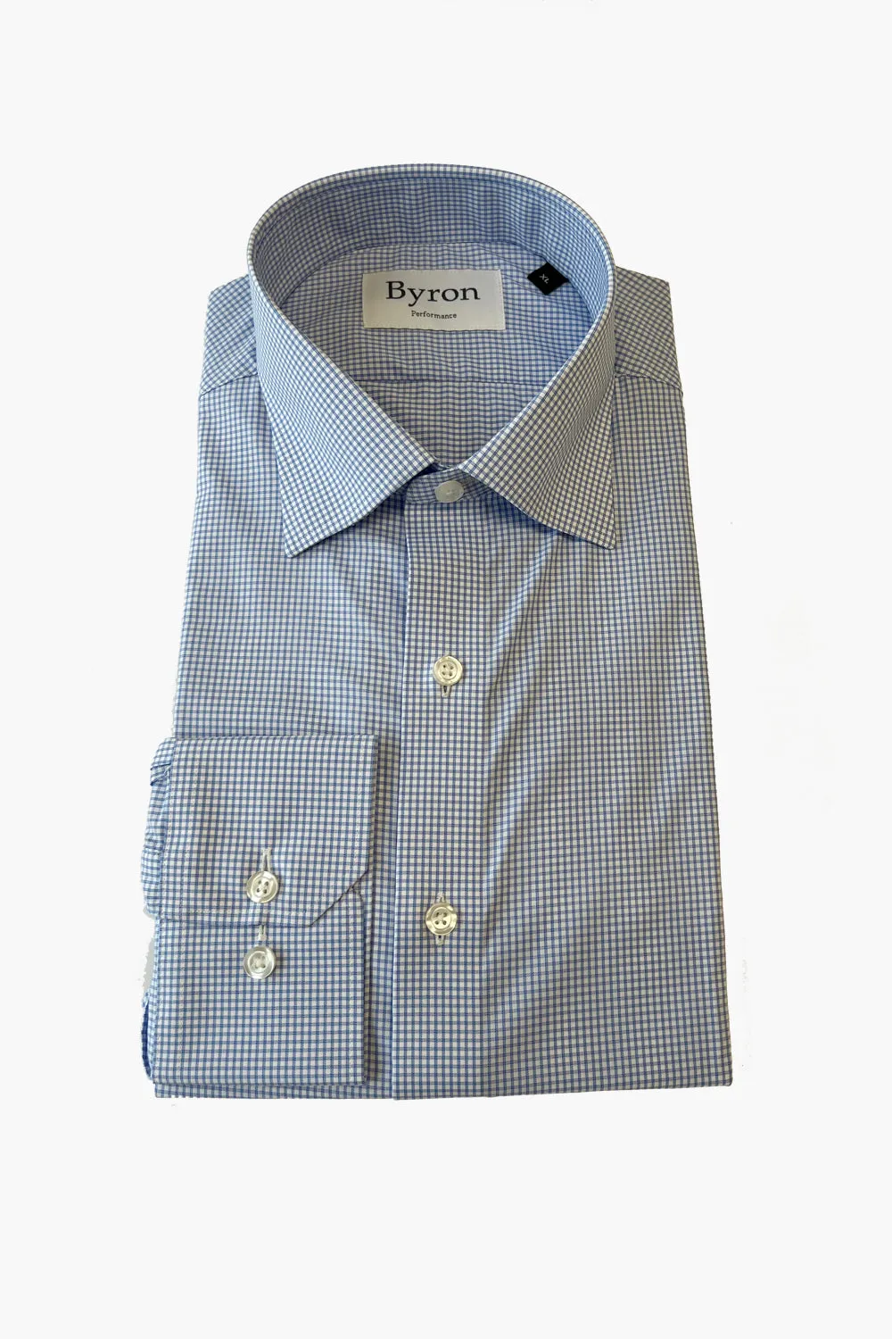 Byron Iceberg Mini Check Performance Shirt Big and Tall