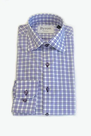 Byron Lavender Navy Check Performance Shirt