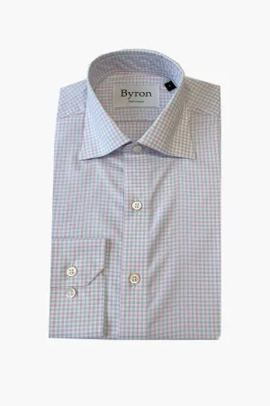 Byron Lilac and Sky Check Performance Shirt Big and Tall