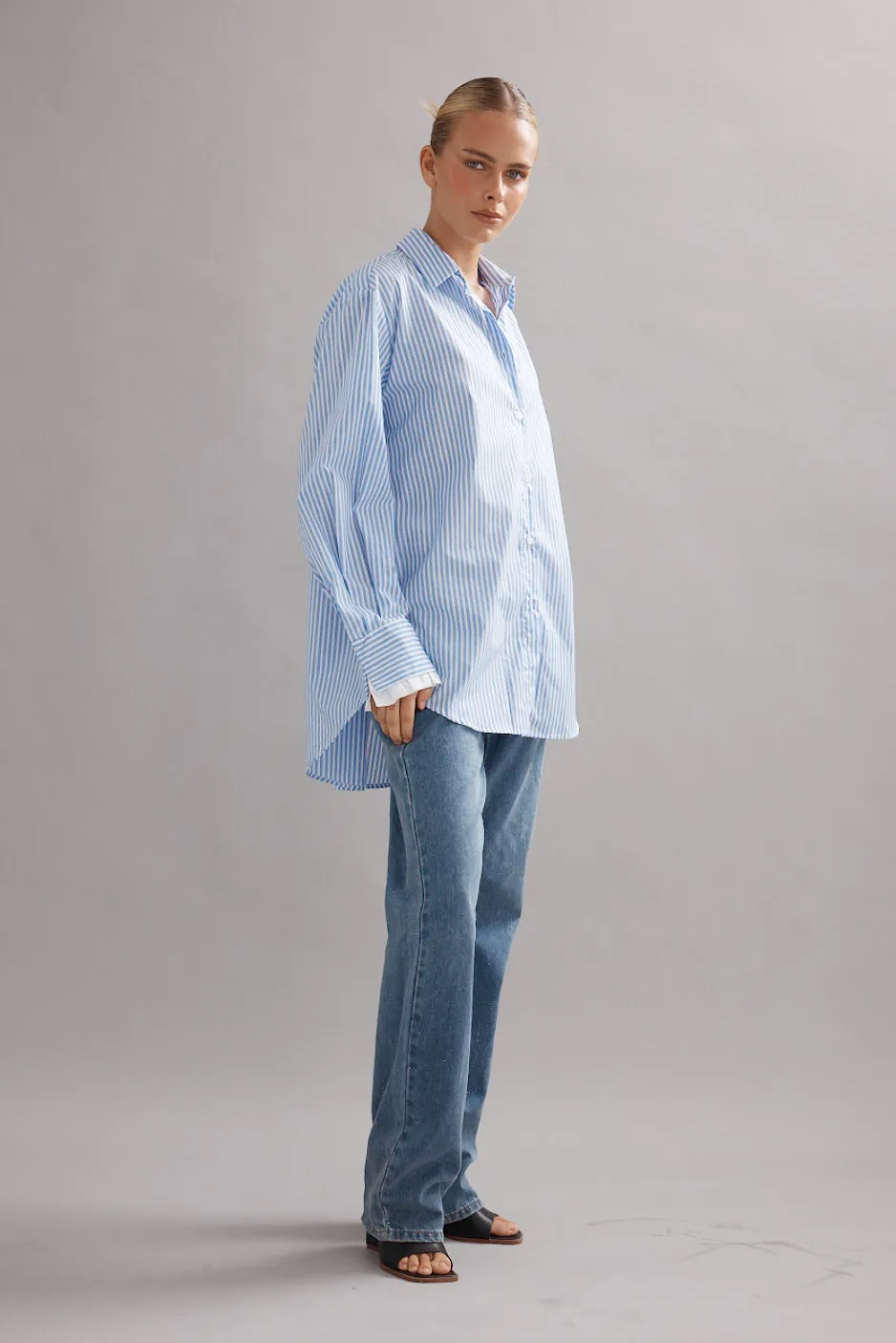 Caitlin Crisp | Vienna Shirt - Blue Stripe