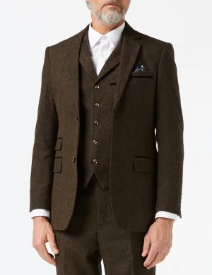 CALVIN - BROWN TWEED JACKET & WAISTCOAT