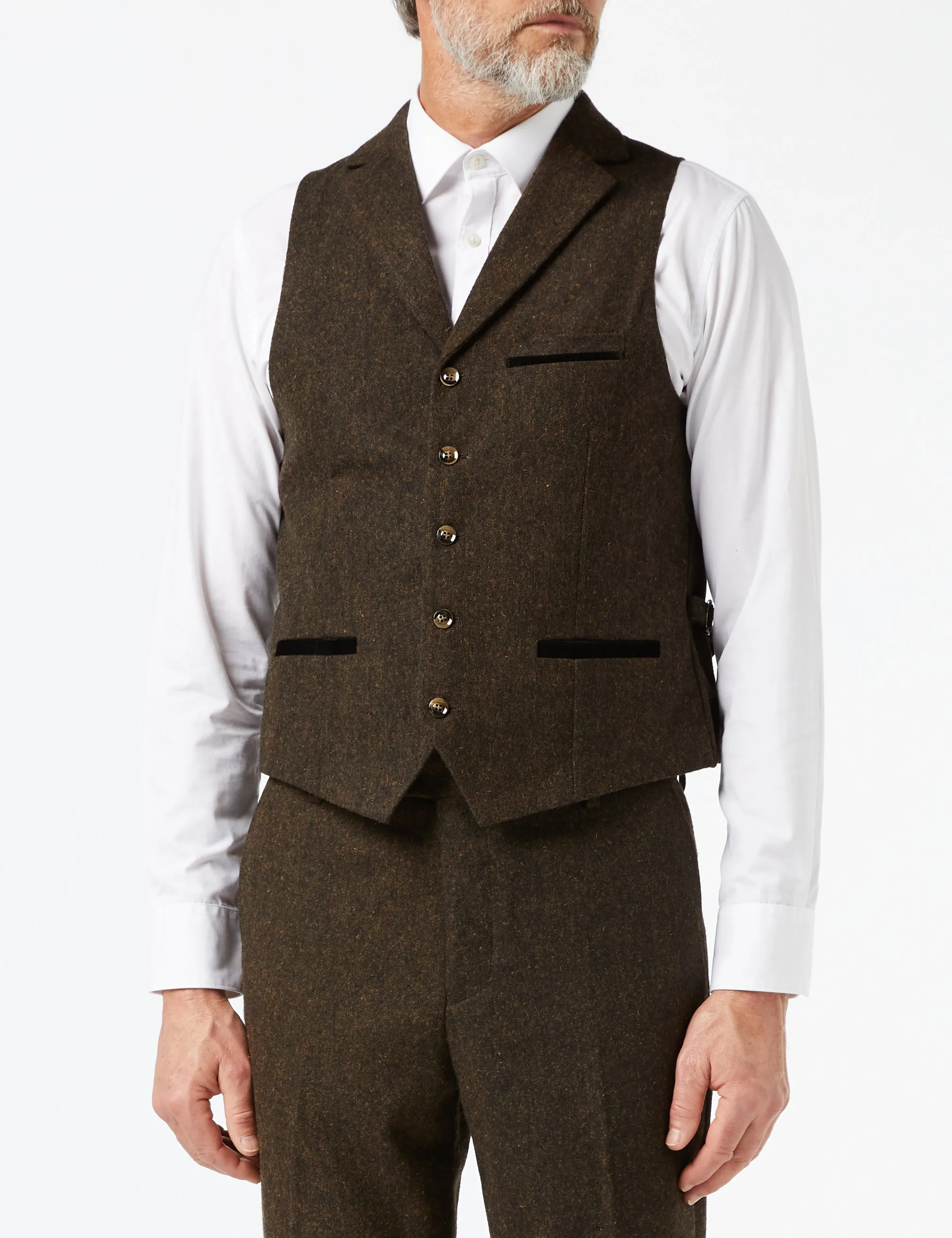 CALVIN - BROWN TWEED JACKET & WAISTCOAT
