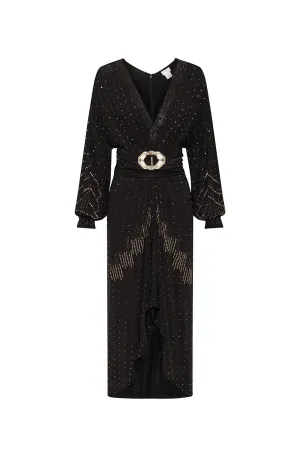 CAMILLA Belted Jersey Dress DRIPPING IN DECO