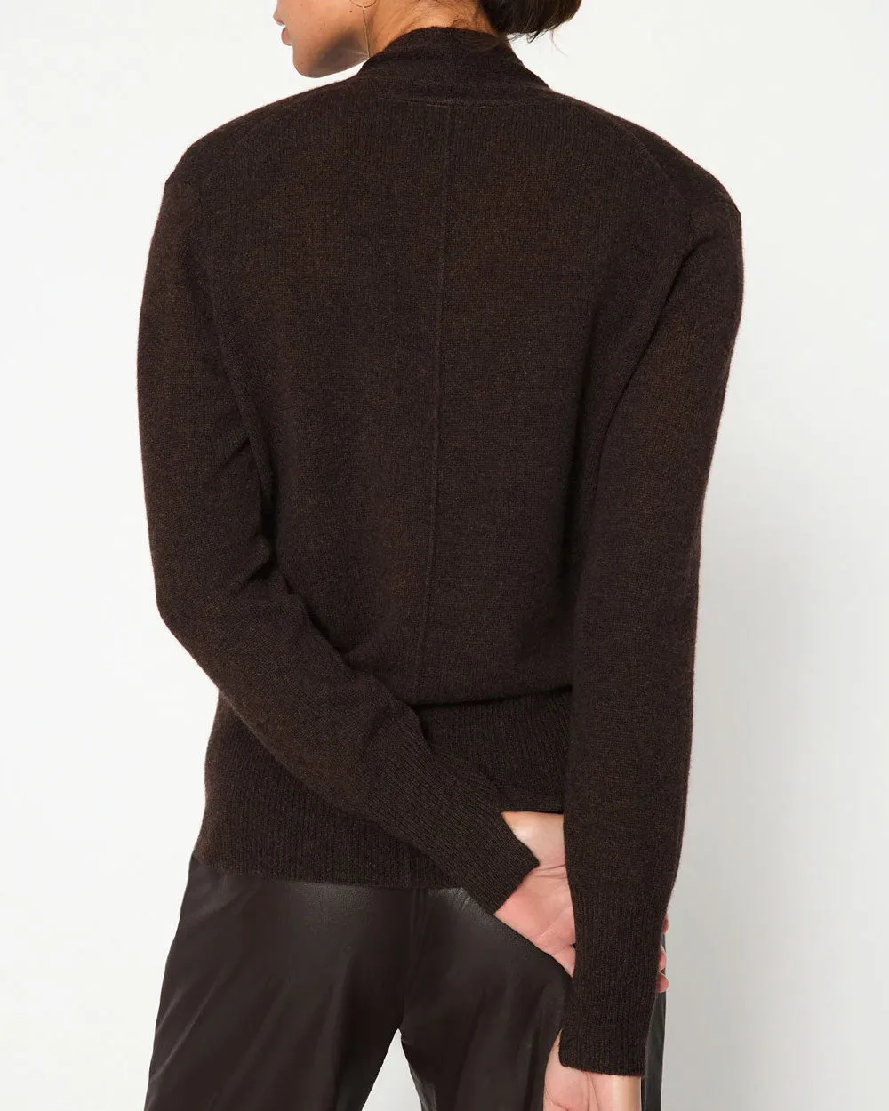 Carob Melange Phinneas Wrap Sweater
