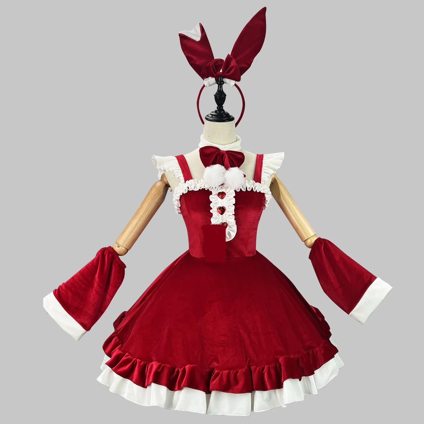 Christmas Role Play Party Red Pink Lolita Suit