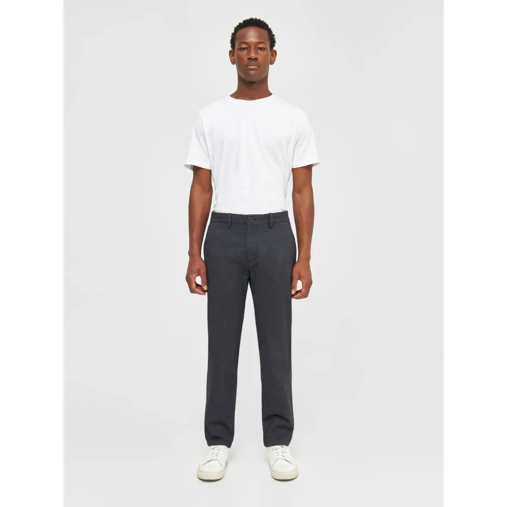 CHUCK regular flannel chino pants in grey pinstripe
