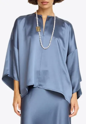 Cicie Oversized Satin Blouse
