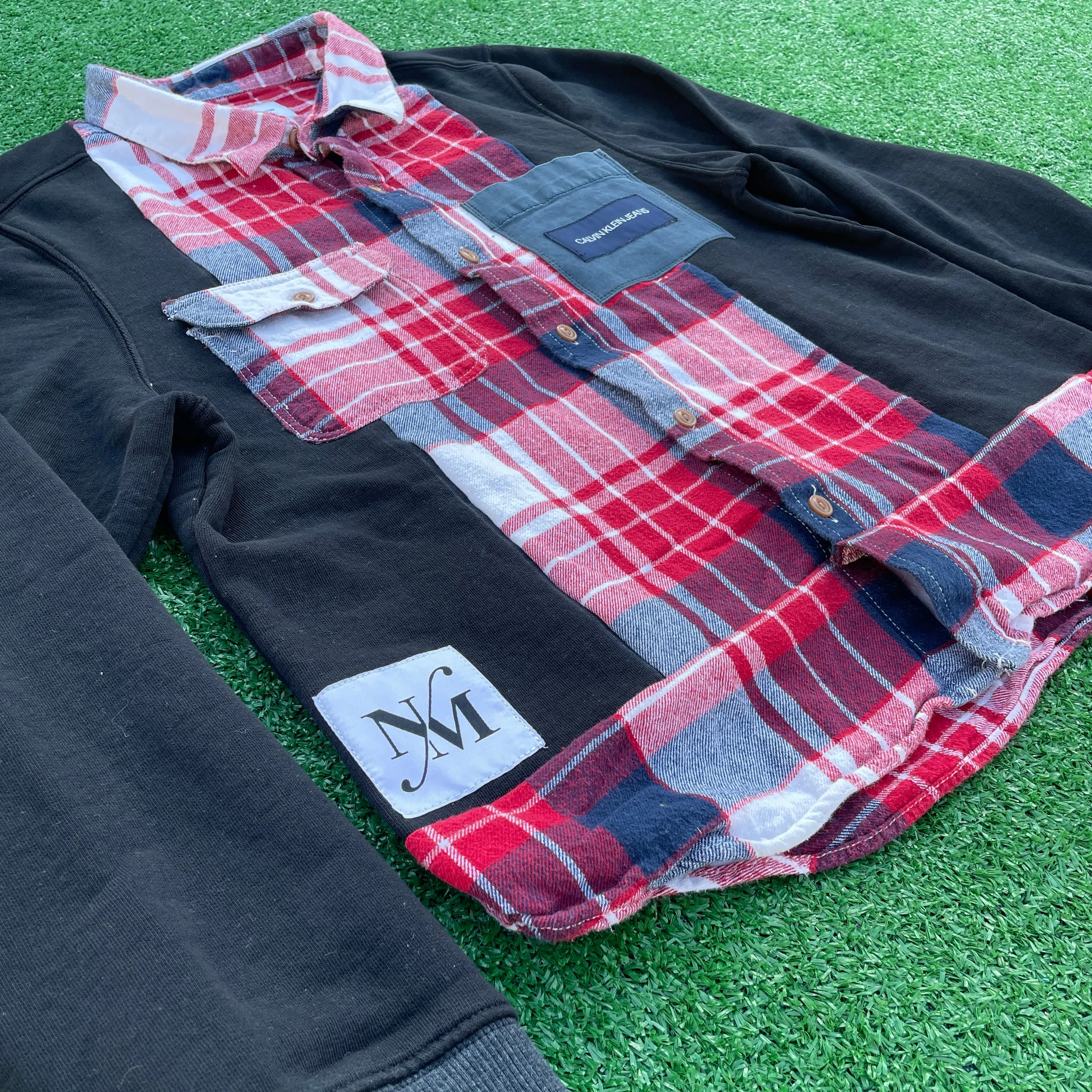 CK Jeans Rework Sweater Flannel Hybrid