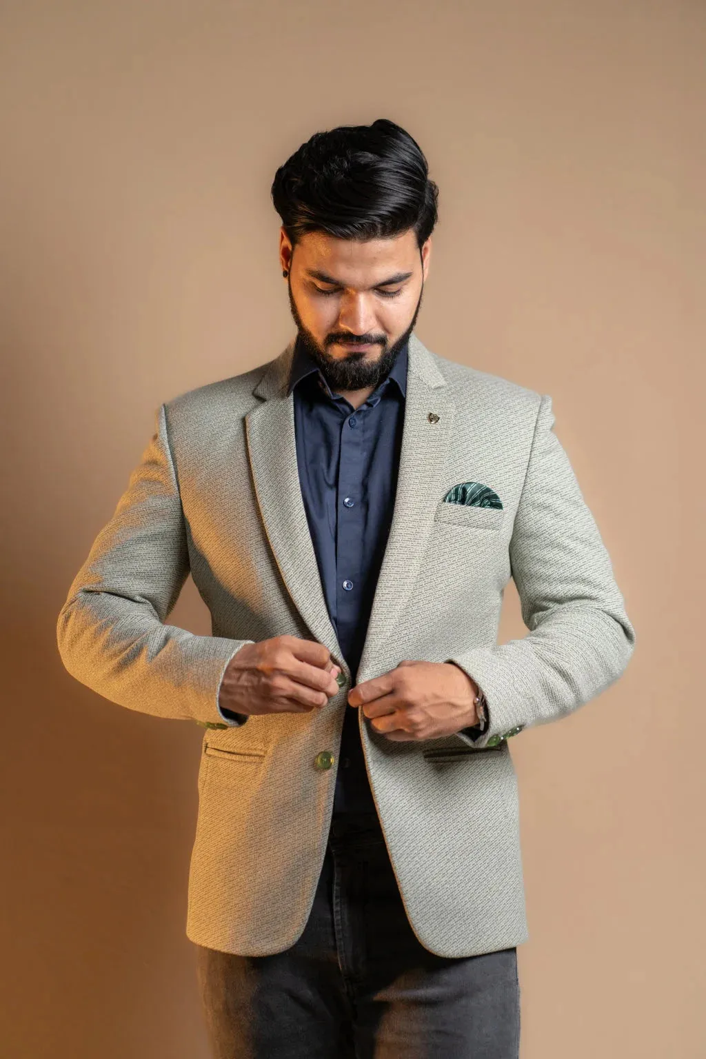 Classic Plain Tweed Blazer