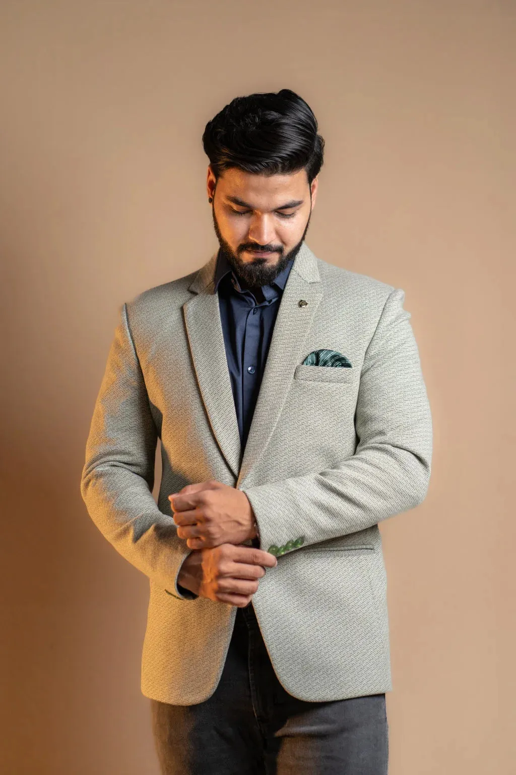 Classic Plain Tweed Blazer