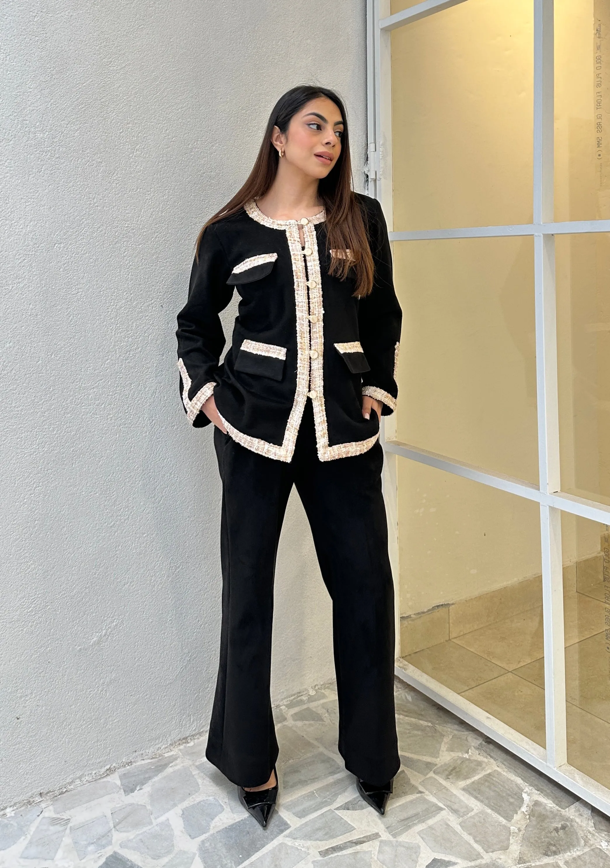 Classy Black Winter Coord Set