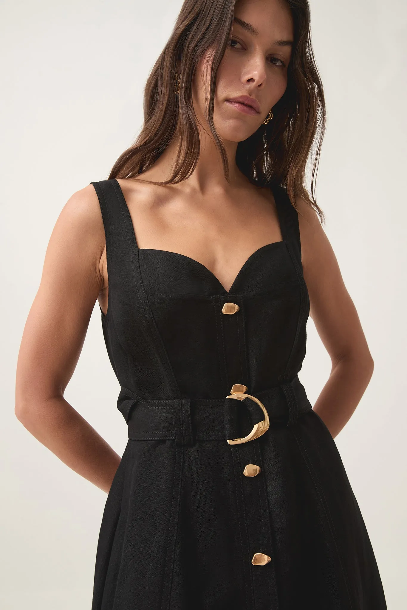 Clay Belted Midi Dress