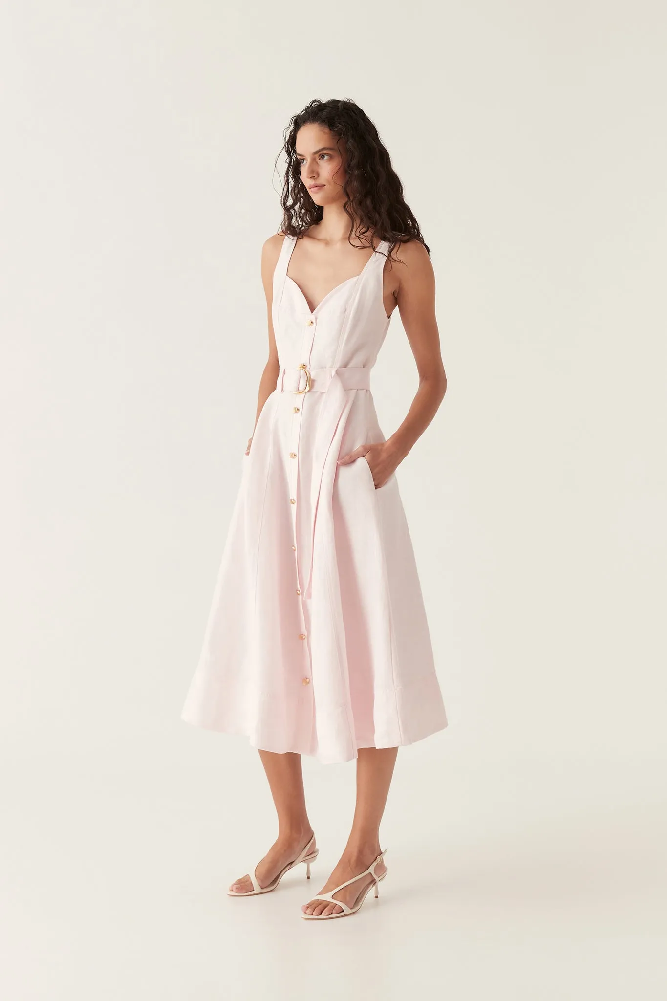 Clay Belted Midi Dress