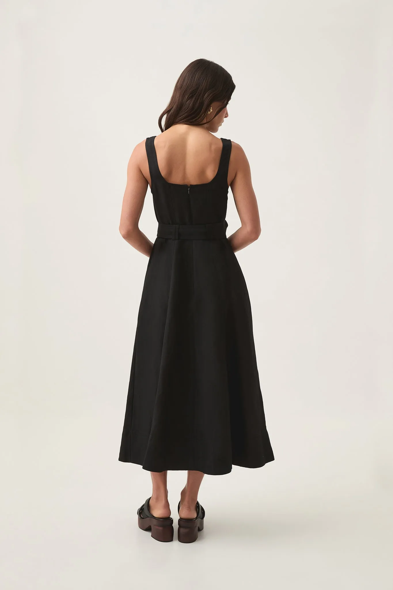 Clay Belted Midi Dress