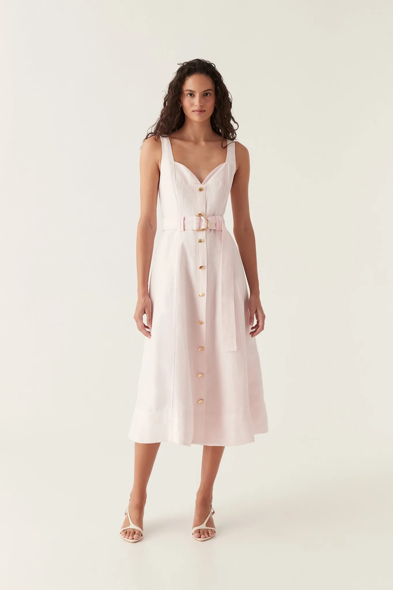 Clay Belted Midi Dress