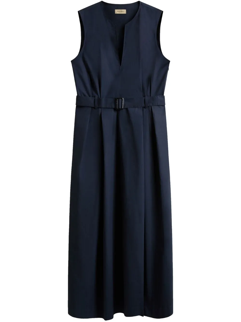 Cotton long belted dress