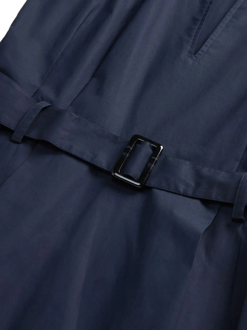 Cotton long belted dress