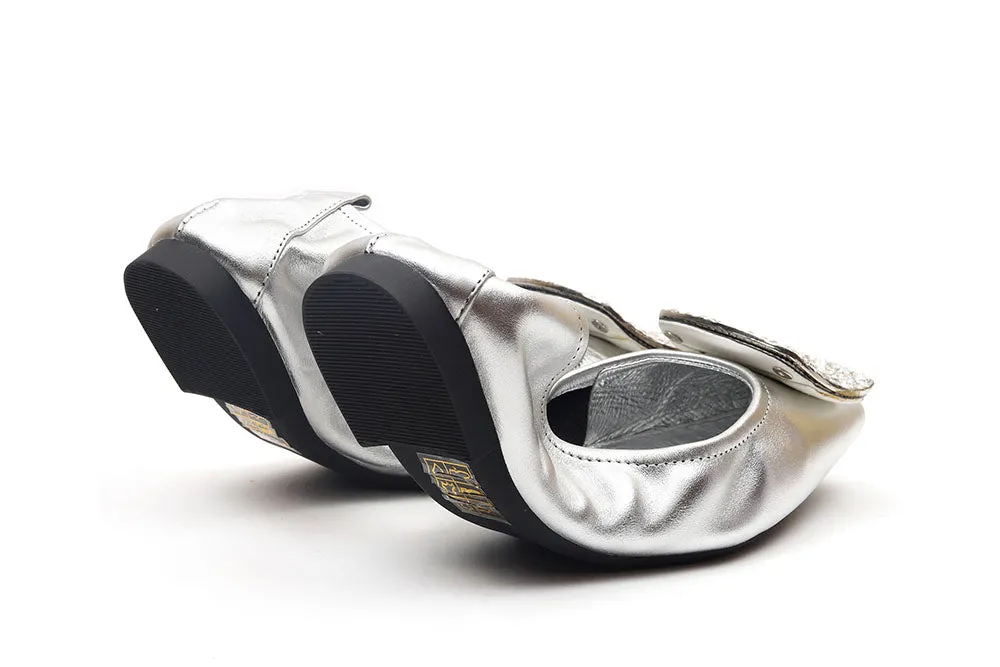 Crystal Buckle Foldable Flats