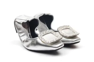 Crystal Buckle Foldable Flats