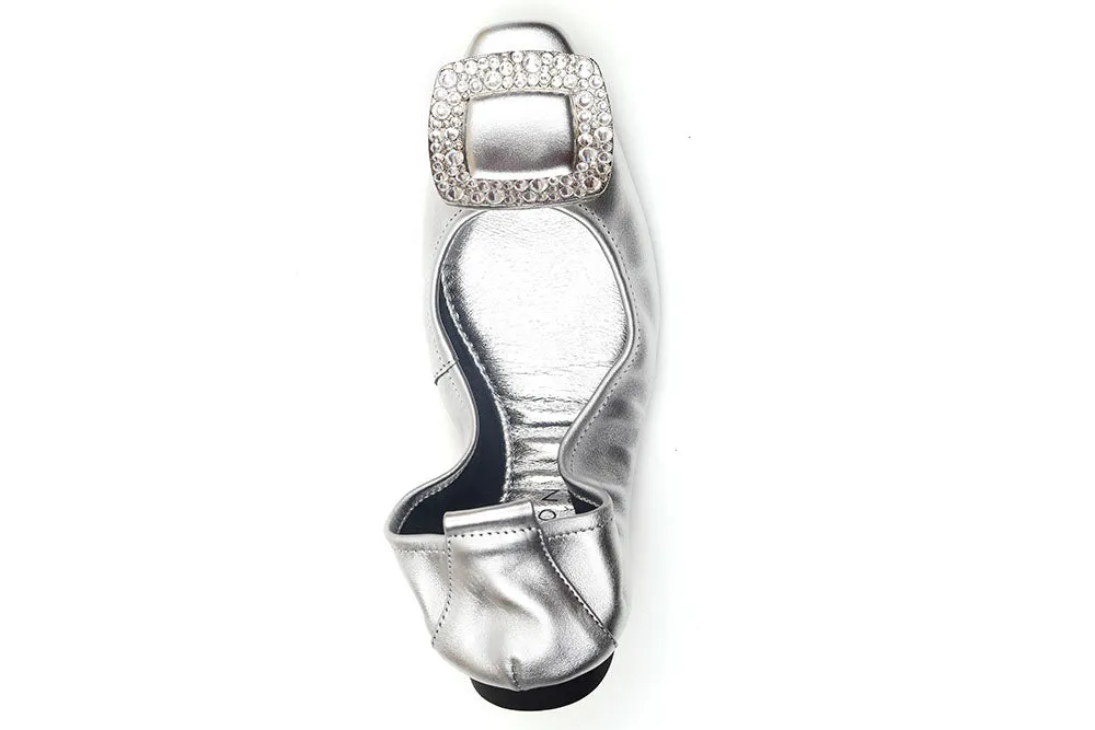 Crystal Buckle Foldable Flats