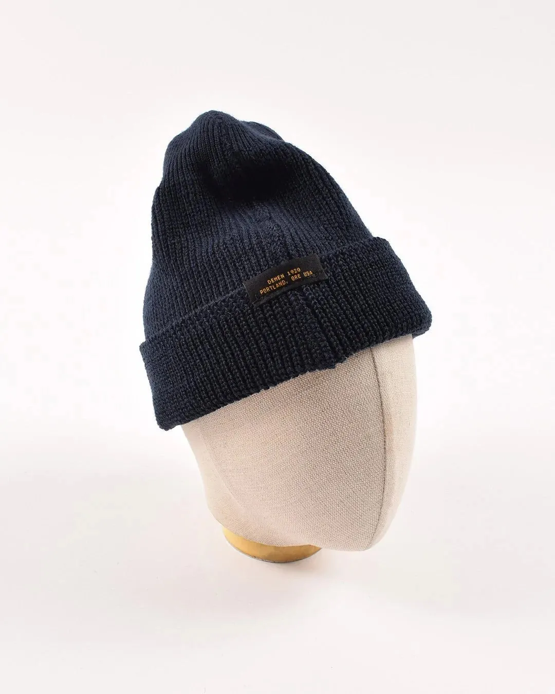 【Dehen 1920】Wool Knit Watch Cap - Dark Navy / Goldmine Mix / 羊毛針織帽