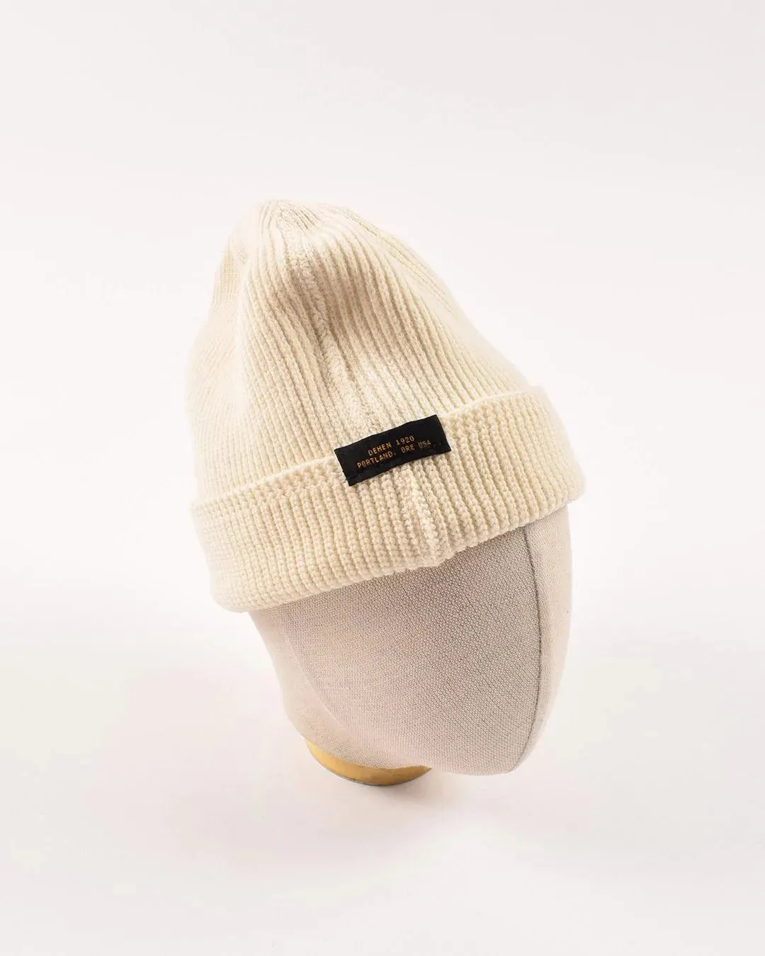 【Dehen 1920】Wool Knit Watch Cap - Natural / 羊毛針織帽