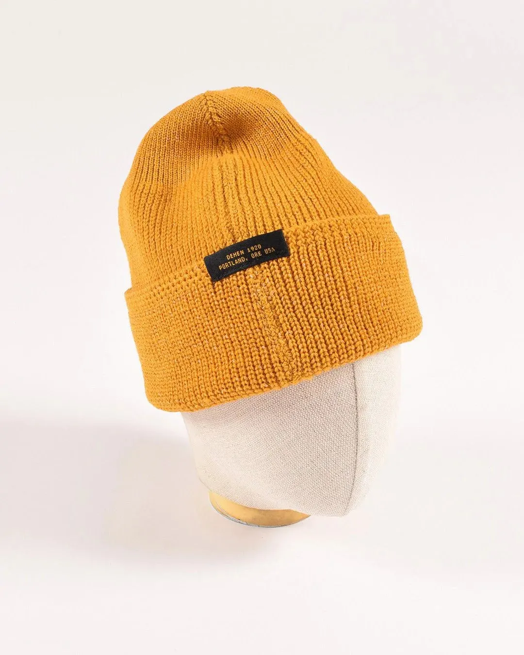 【Dehen 1920】Wool Knit Watch Cap - Old Gold / 羊毛針織帽