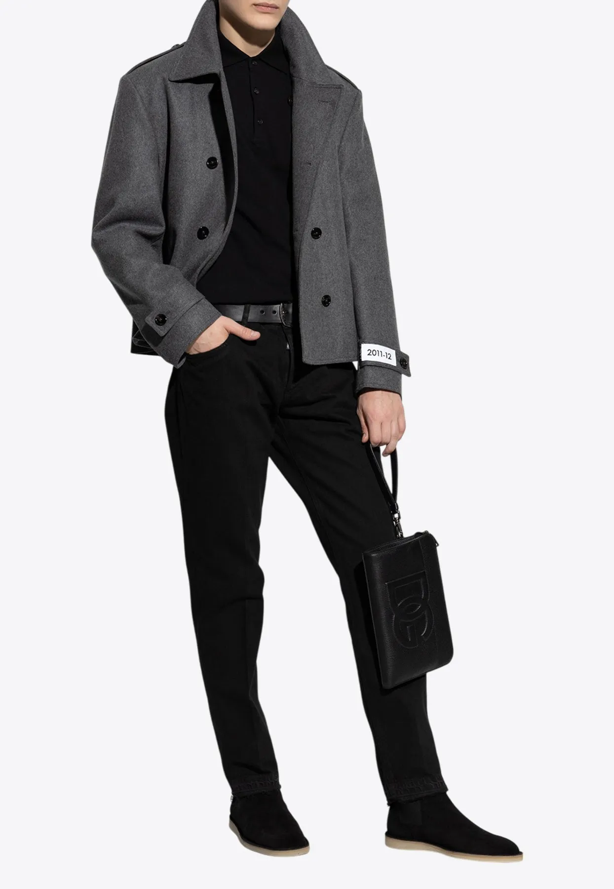 Double-Breasted Cashmere-Blend Pea Coat