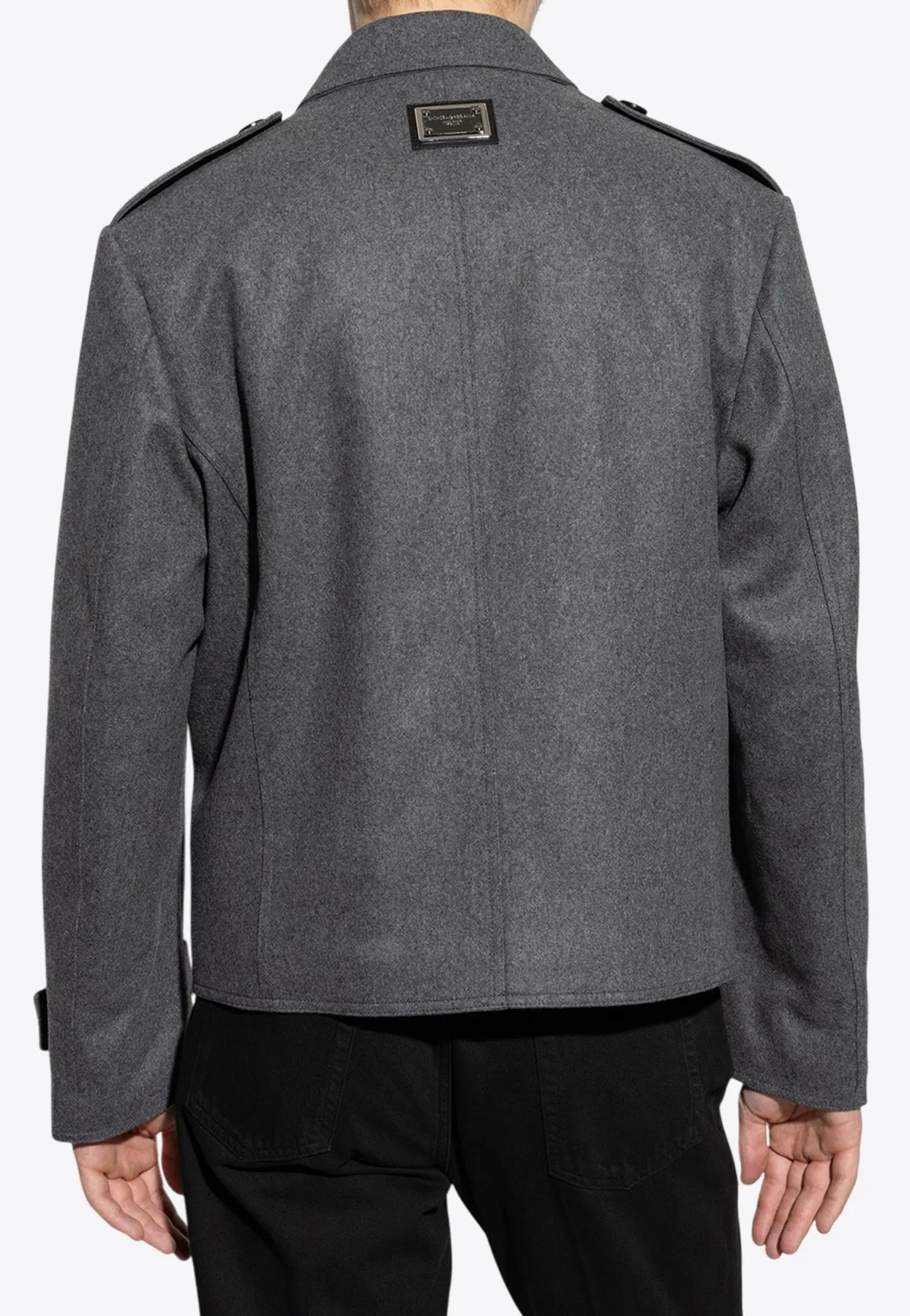 Double-Breasted Cashmere-Blend Pea Coat