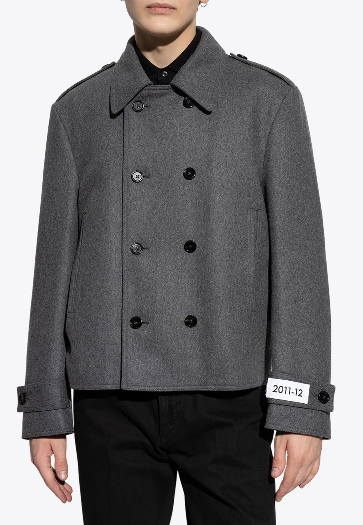 Double-Breasted Cashmere-Blend Pea Coat