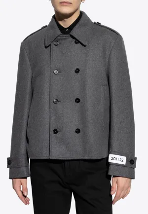 Double-Breasted Cashmere-Blend Pea Coat