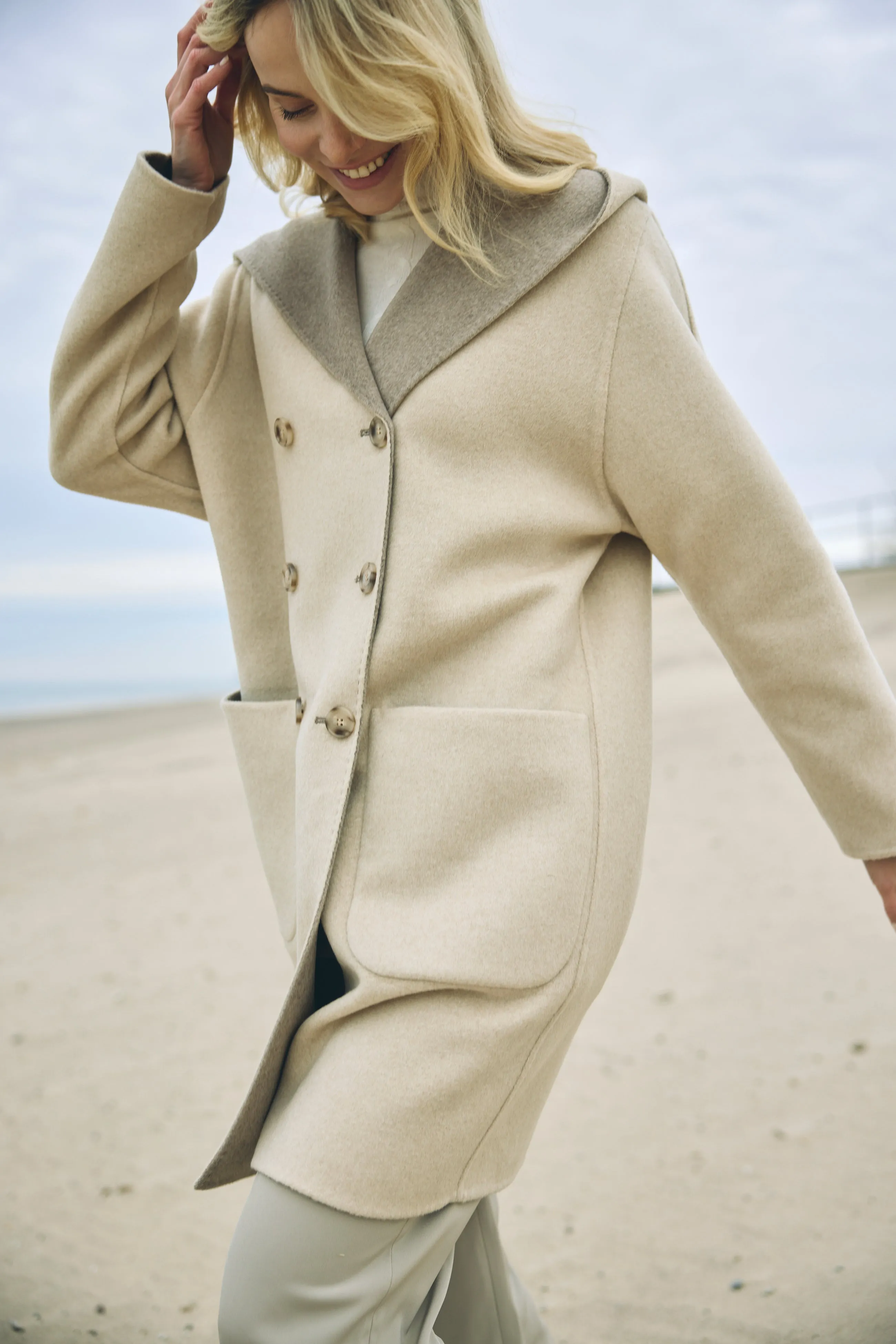 Double Breasted Hooded Coat