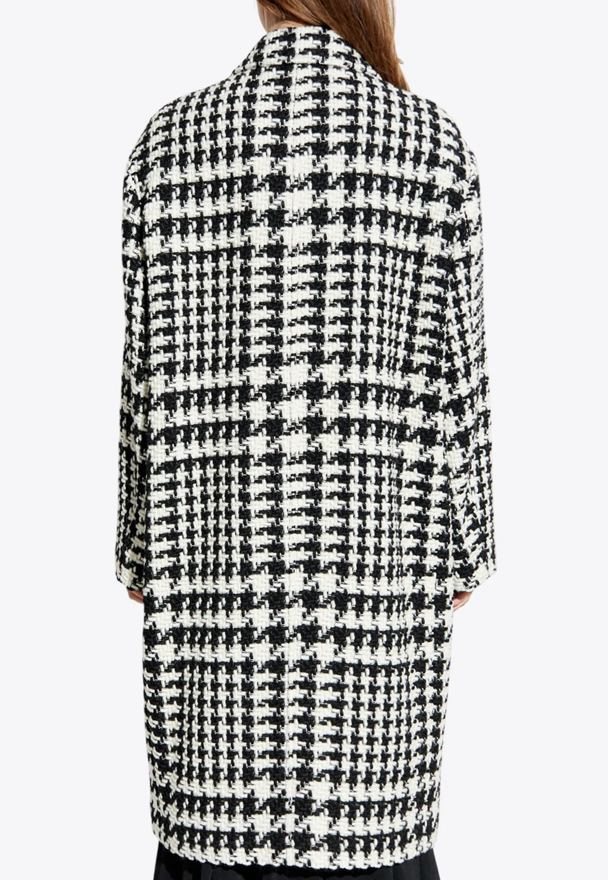 Double-Breasted Houndstooth Coat