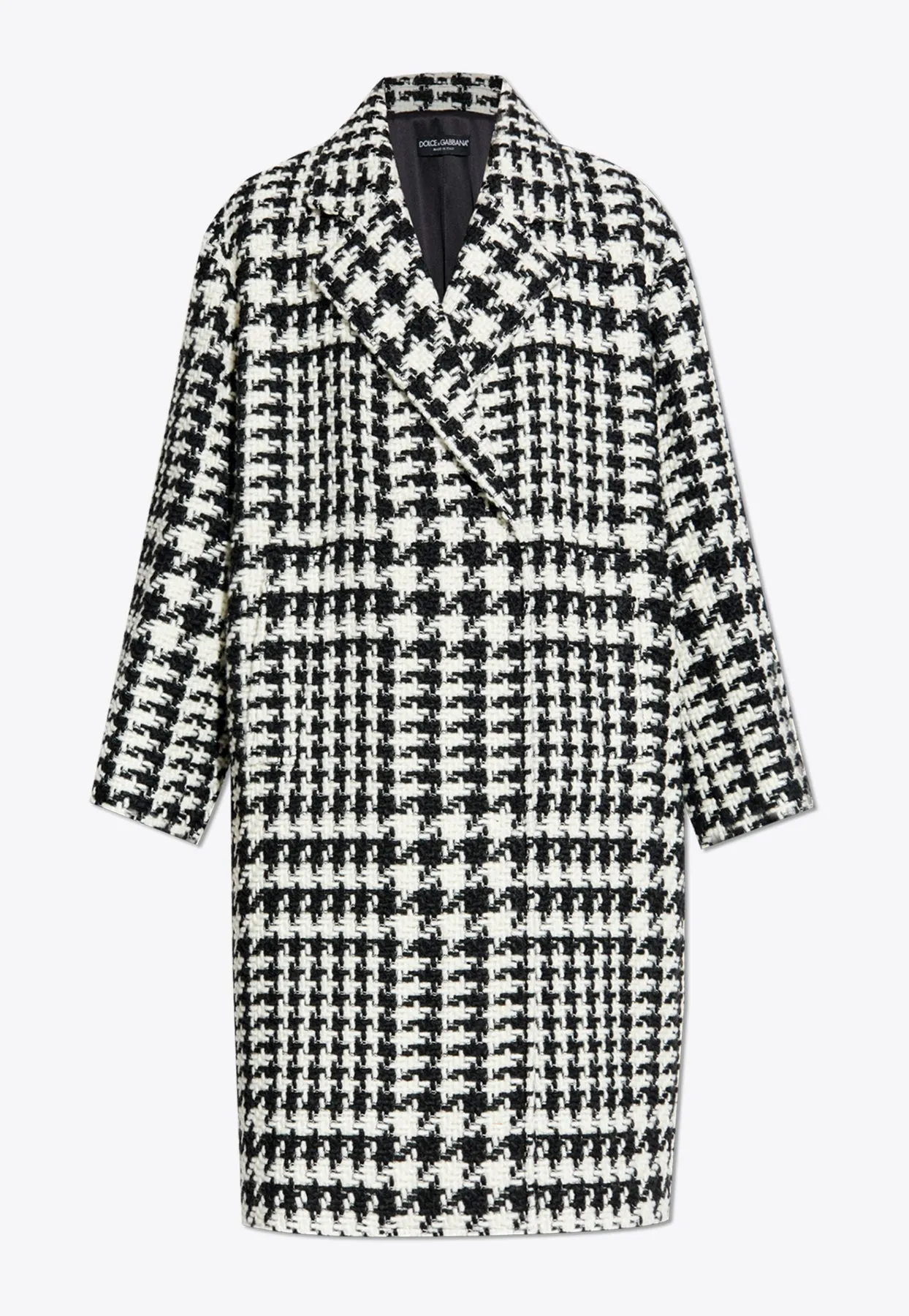 Double-Breasted Houndstooth Coat