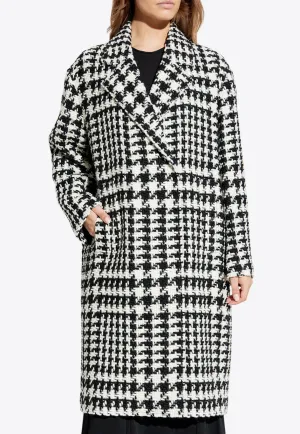Double-Breasted Houndstooth Coat